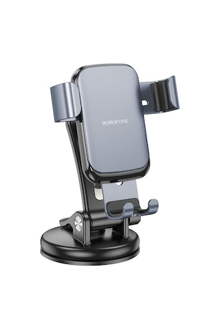 Borofone Warrior Siyah Araç İçi Telefon Tutucu, 4,5-7 İnç Mobil Telefonlar İçin Ayarlanabilir, Hareketli Ekleme Ve Kol Genişliği, Dayanıklı Plastik, Kolay Montaj Ve Kullanım Bh95