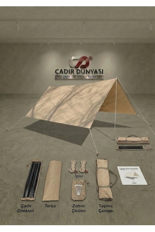 Çadır Dünyası Profesyonel Kamp Tentesi Tarp - 330x330 Cm, 8mm Demir Kazık Ve Komple Aksesuar Seti Çok Renkli Çadır Dünyası Profesyonel Kamp Tentesi Tarp - 330x330 Cm, 8mm Demir Kazık Ve Komple Aksesuar Seti Çok Renkli