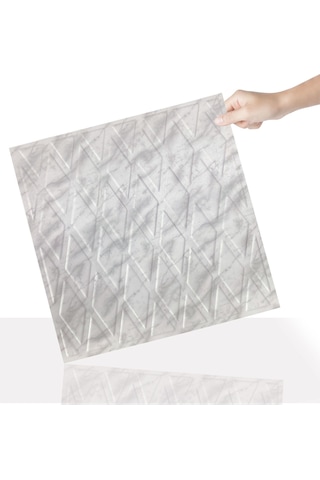 3 Boyutlu Duvar Paneli Kabartmalı Baklava Desen Pvc 41x41 Cm/ 6 Adet /1 M² Mermer