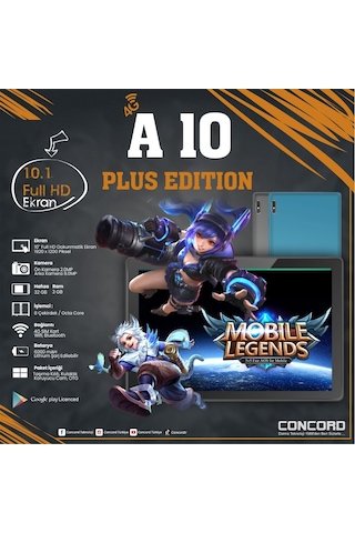 Concord A10 Plus 4G 3GB/32GB Eba TV + Zoom 10" Tablet