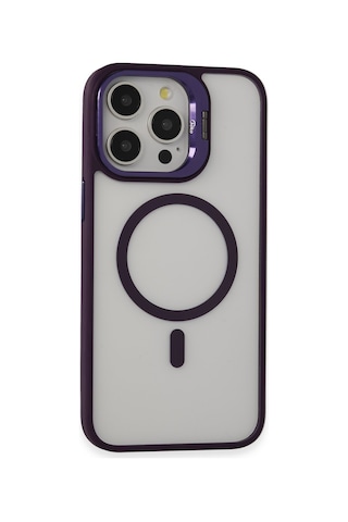 Zengemtx Joko Apple Uyumlu iPhone 15 Pro Max Kılıf Roblox Lens Magsafe Standlı Kapak - Derin Mor