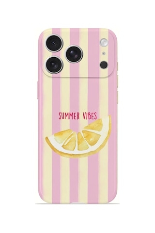 Apple iPhone Uyumlu 17 Pro Max Vorian İnce Kamera Korumalı Mika Kılıf Summer Vibes Lemon Summer Vibes Lemon Mika