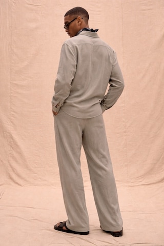 Tarz Cool Erkek Haki Tencel Kumaş Oversize Gömlek Pantolon Takım Rahat Kesim Yazlık Kombin Gri