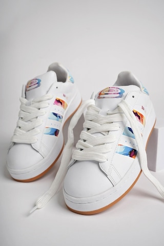 Muggo Flower Garantili Kadın Ortopedik Günlük Bağcıklı Yürüyüş Koşu Sneaker Spor Ayakkabı 001