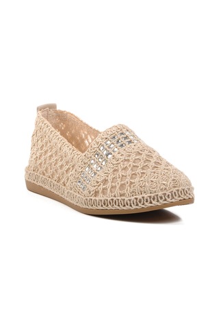 Krem Örme Triko Kadın Babet Pc-54570 Z Krem