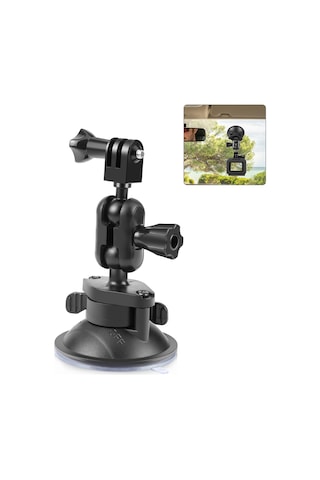 Singree Puluz Pu545b Araç Kamera Montaj Aparatı - 360 Dönebilir Çift Top Başlı Emici Askı Gopro/ınsta360 Uyumlu