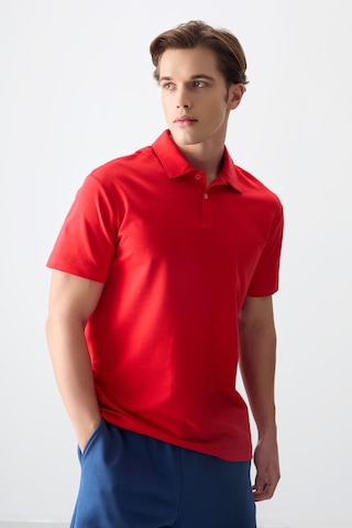 Air Jones Tommy Life Fiesta Pamuklu Kalın Yumuşak Dokulu Polo Yaka Oversize Fit Basic Erkek T- Shirt - 88381 Kirmizi
