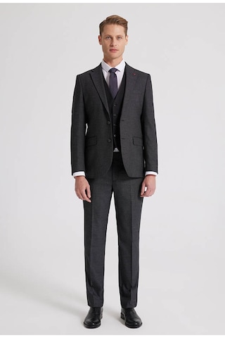 Ds Damat Slim Fit Antrasit Armürlü Mono Yaka Tek Yırtmaçlı Astarlı Takim Elbise Kombinli 8HFY5ORTKMBN1 Antrasit