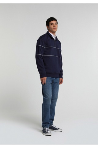 Colin's Colins Relaxed Fit Dik Yaka Düz Erkek Lacivert Sweatshirt Cl1080579 Q1.v2 Nav