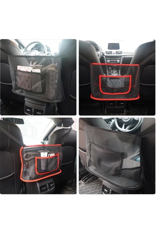 Suofeng Araba Koltuk Arası Mesh Depolama Çantası - İki Renk Seçeneği İle Katlanabilir Rahat Saklama