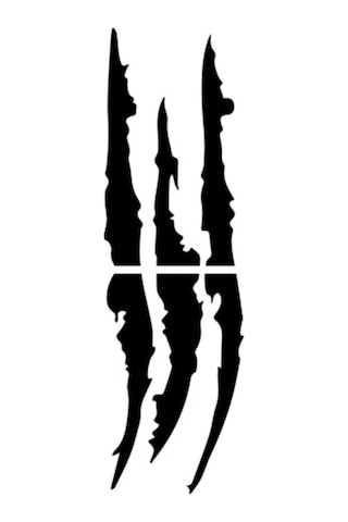Monster Pençe Sticker 30 Cm Siyah