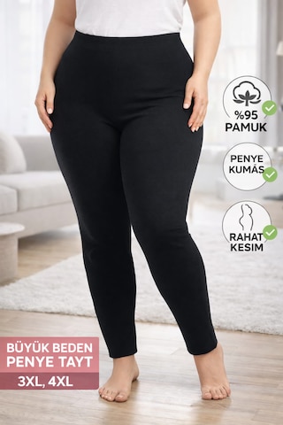 Büyük Beden Ağlı Penye Tayt Extra Büyük Beden , Rahat Kalıp,yüksek Bel. SiYAH