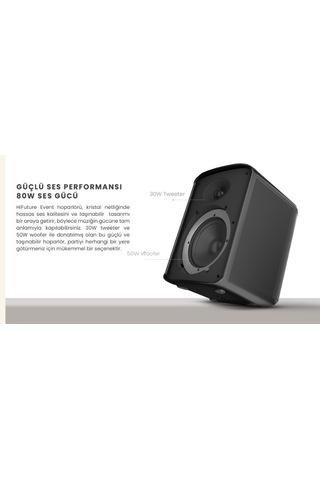 Hifuture Event Bluetooth 80w Rgb Ipx4 Taşınabilir Parti Hoparlörü