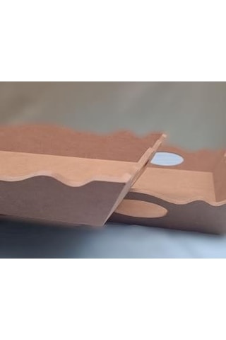 Hobi Dekoratif Model Üçlü Tepsi Seti Dalgalı Kenar Ahşap HAM MDF El Yapımı