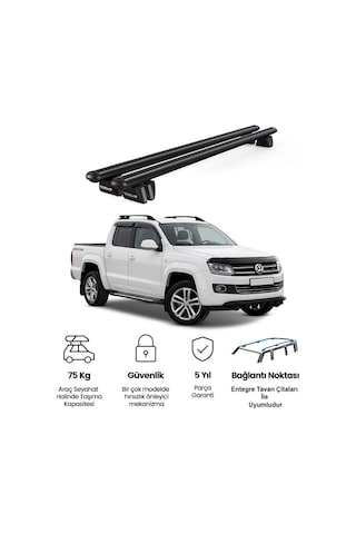 Pençe Volkswagen Amarok Ara Atkı 2010-2016 Uyumlu Siyah Ara Atkı Port Bagaj Tavan Barı
