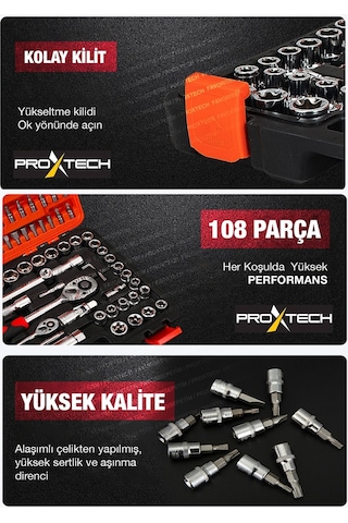 Profesyonel 112 Parça Çok Fonksiyonlu 1/2 Ve 1/4 Cırcırlı Lokma A