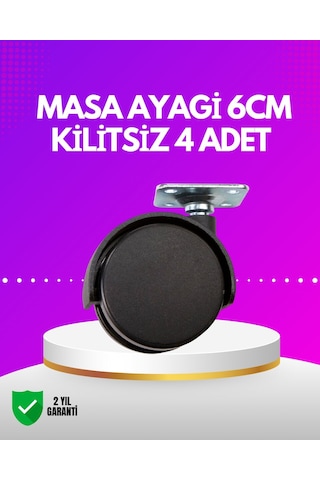 Northcity Masa Ve Koltuk İçin Kilitsiz Tekerlek Seti 6 Cm - Taşıma Kolaylığı Siyah