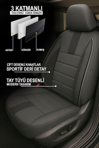 Oniks Tay Tüyü Oto Koltuk Kılıfı Fiat Egea-linea-punto-albea-marea-tipo-uno Uyumlu Füme