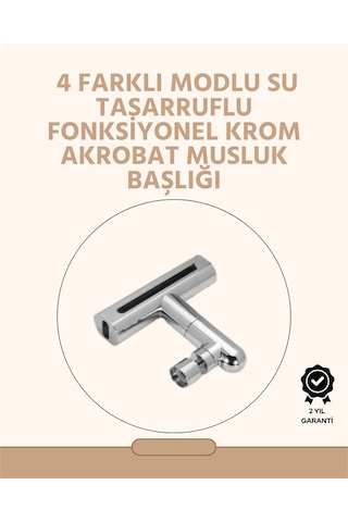 360 Dönüşlü Su Akışı Başlığı 4'ü 1 Arada Kullanım