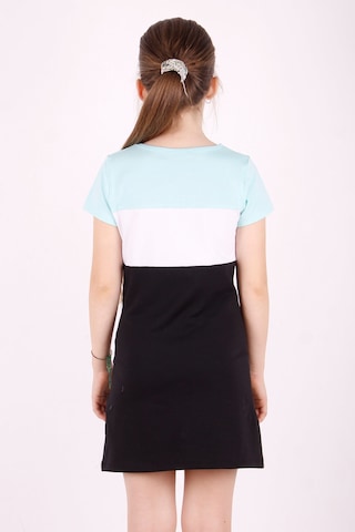 Toontoy Kız Çocuk Stop Baskılı Renkli Elbise Mint Yeşili