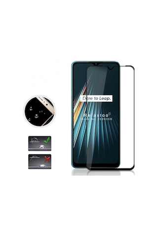 Realme 5i Zore Kenarları Kırılmaya Dayanıklı Cam Ekran Koruyucu