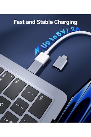 Usb-c To Usb 3.0 Adaptör 2 Li Set Kompakt Mavi Dönüştürücü Yüksek Performanslı Pratik Seti