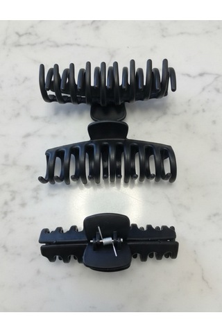 Şehrazat Handmade Büyük Boy Tirmik Mandal Saç Tokasi Siyah