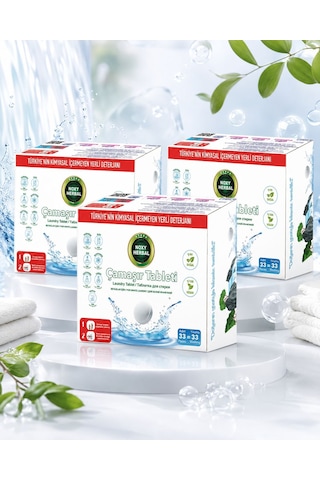 Noxy Herbal Beyazlar İçin Çamaşır Tableti 33 Adet 3 Lü Avantajlı Set