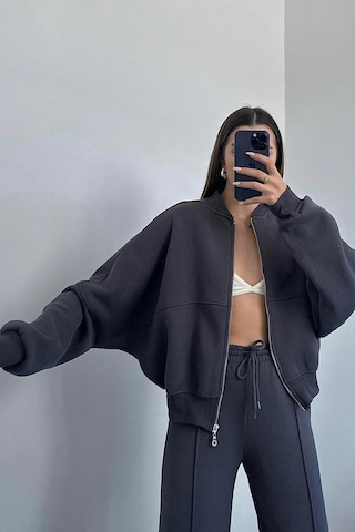 Dip Moda Kadın Pamuklu Kışlık Sweat Pantlon Eşofman Takımı Dpgts018 Antrasit
