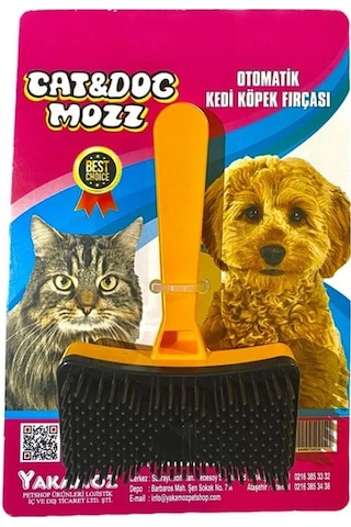 Cat&Dogmozz Otomatik Tek Tuşla Temizlenebilen Kedi Köpek Fırçası Çok Renkli