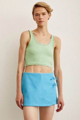Trendquel Askılı Crop Bluz Yeşil Yeşil