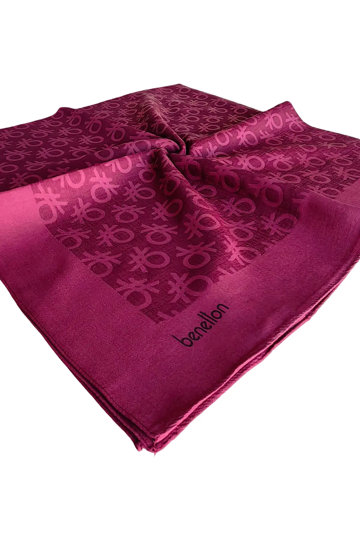 United Colors Of Benetton Benetton Elegante Monogram Eşarp 1024 Koyu Bordo