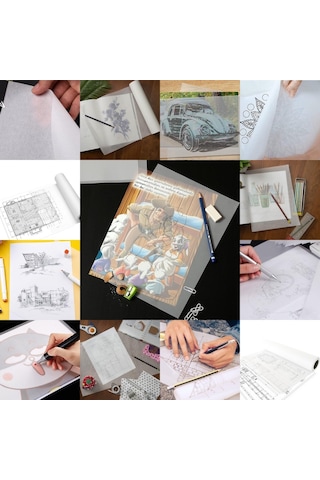 Yağlı Pişirme Parşömen Milaj Çizim Ve Kopya Kağıdı - 30cm 25m 40g