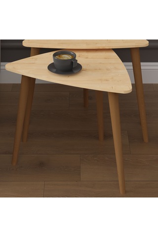 3 Lü Üçgen Zigon Sehpa Ahşap Ayaklı-sehpa02-safir Meşe