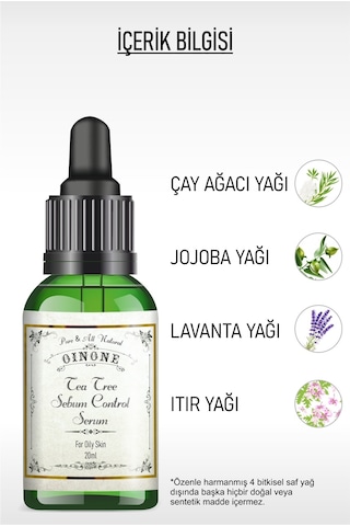 Oinone Sivilce ve Siyah Nokta Karşıtı Çay Ağacı Temizleme Serumu 20 ML