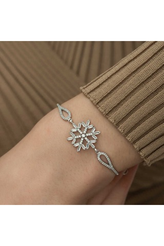 Casera's Gümüş Baget Taşlı Kar Tanesi Bileklik Csr2183297 Gümüş