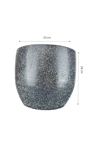 Bitki Tasarımı Ev Dekorasyon Gri Granit Toprak Saksı Saksılık Salon Çiçeklik - 19 Cm Sku: Smg8690010017680
