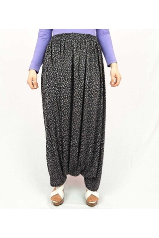 Özözkanlar Çiçekli Yöresel Menekşe Aşağıdan Ağlı Kadın Şalvar Çok Renkli