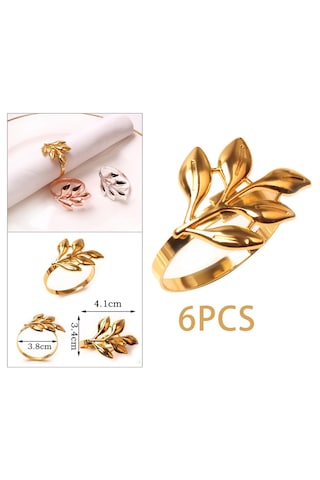 Homyl Narin Peçetelik Peçete Halkaları Parti Süs Için Altın Altın