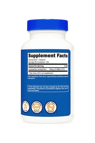 Nutricost Lactobacillus Acidophilus 10 Billion Cfu, 120 Veget... Aromasız