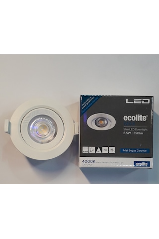 Ecolite 10'Lu Paket 6.5W 4000K Led Gömme Spot Ilık Beyaz Işık Beyaz