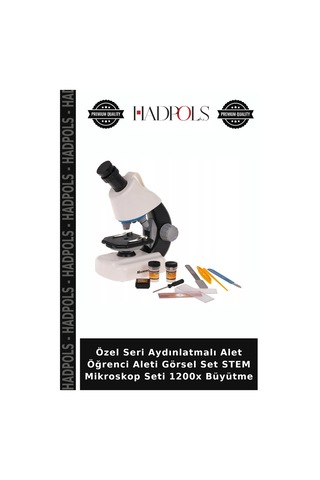 Özel Seri Aydınlatmalı Alet Öğrenci Aleti Görsel Set Stem Mikroskop Seti 1200x Büyütme