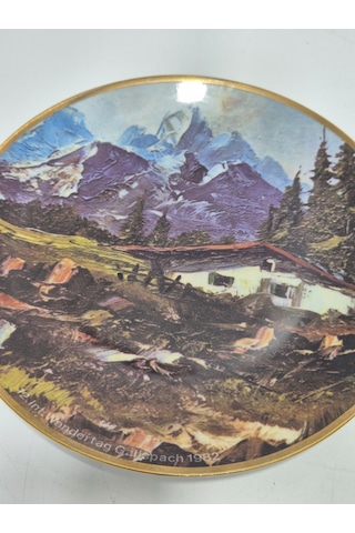 Kahla Vintage Alp Dağları Temalı Porselen Duvar Tabağı 19,5cm 004