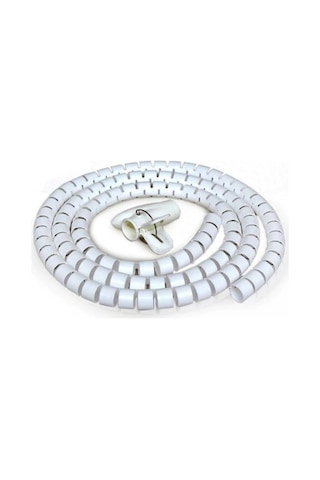 Keepro Beyaz Renk Spiral Kablo Toplayıcı Kablo Düzenleyici Spiral Ø 0.28mm1,5m