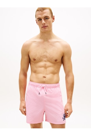Tommy Hilfiger Medıum Drawstrıng Ithaca Scrıpt Erkek Pembe Deniz Şortu - Um0um03750