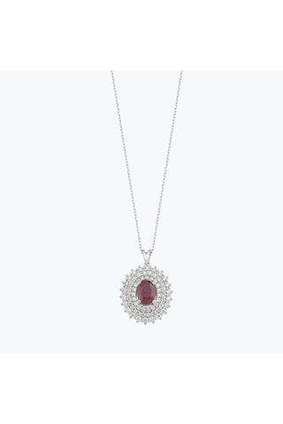 Altınbaş Pırlanta Yakut Oval Kolye Pehl015y14k-1