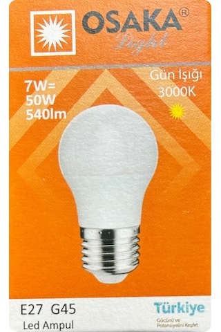 10 Adet Osaka 7w 50w Sarı Işık E27 Duylu Kalın Duy Led Mini Ampul
