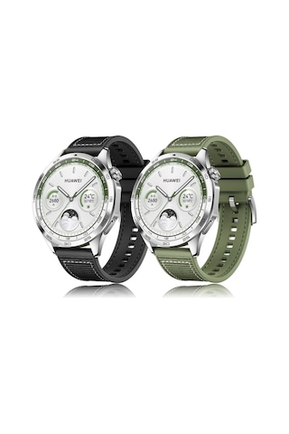 Sones Huawei Watch 4 Pro İçin Naylon Silikon Deri Watch Band