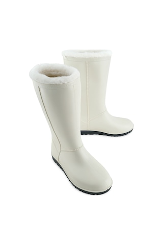 Gezer Kadın Kışlık Pvc İçi Sıcak Astarlı Su Geçirmez Çizme Bej