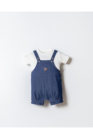 U.S. Polo Assn. U.s. Polo Assn Erkek Bebek 2 Li Salopet Takım Mavi-2261 Mavi